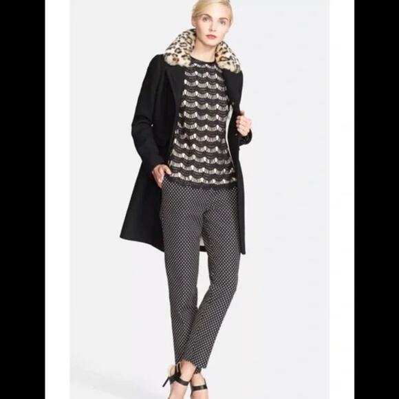 Kate Spade black cream scallop lace top size 4 - Picture 2 of 11